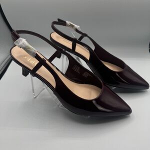 Apt 9 Keerah Wine Size 8.5 M Shoes Patent Leather Strappy Pointed Toe 2.5" Heel